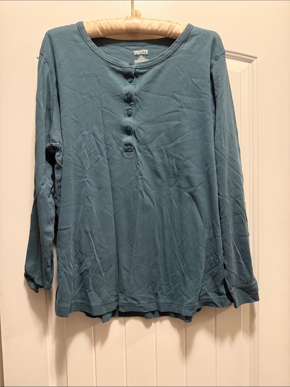Duluth Trading Co Teal Long-Sleeve Henley